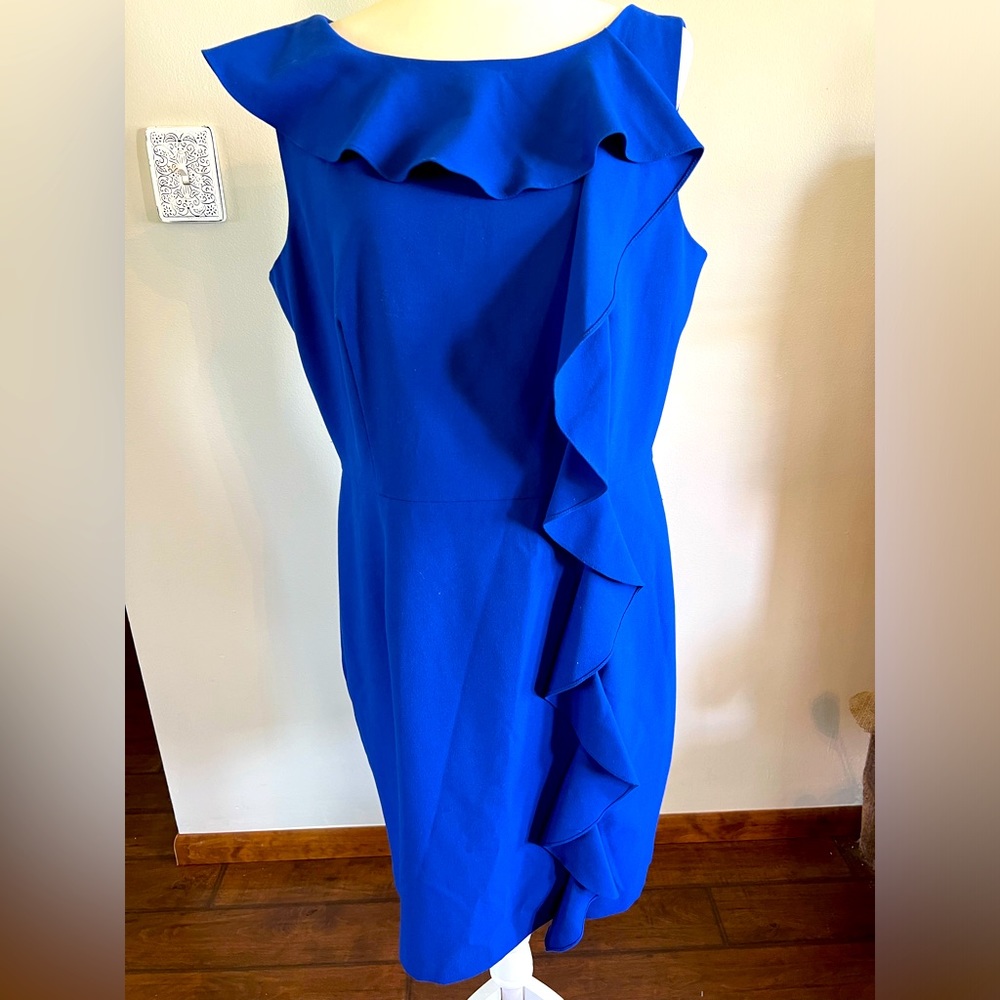Elegant Blue Ruffle Dress
